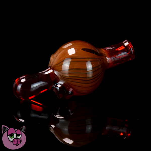 Leary Glass Woodgrain Bubble Cap - Pomegranate