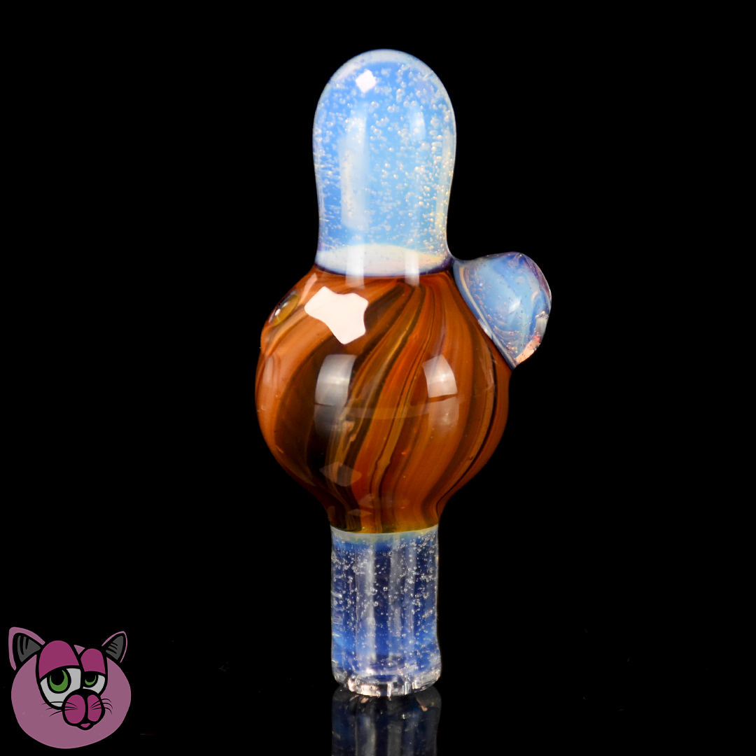 Leary Glass Woodgrain Bubble Cap - Moonstone