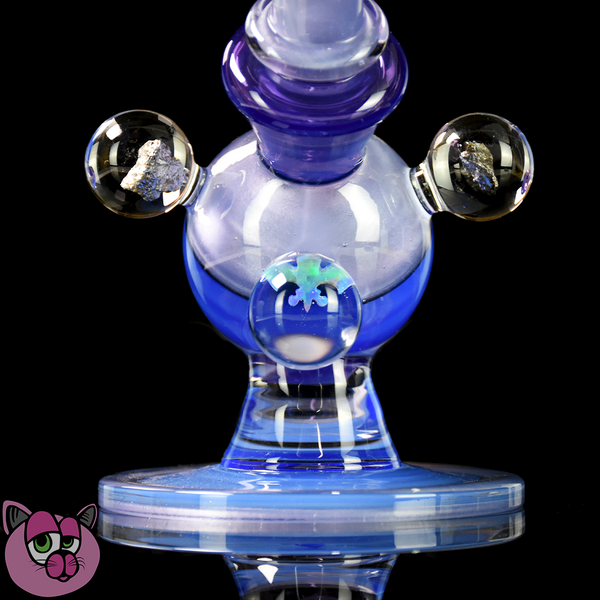 Cajun Glass Designs Heliosphere - Blue Satin x Heisenberg / Opal Skyline & Empire