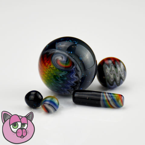 Cajun Glass Designs Slurper Set - Rainbow