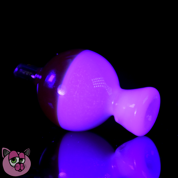 Black Drink Glass Bubble Cap - Pinktonium / Tangelo (UV)