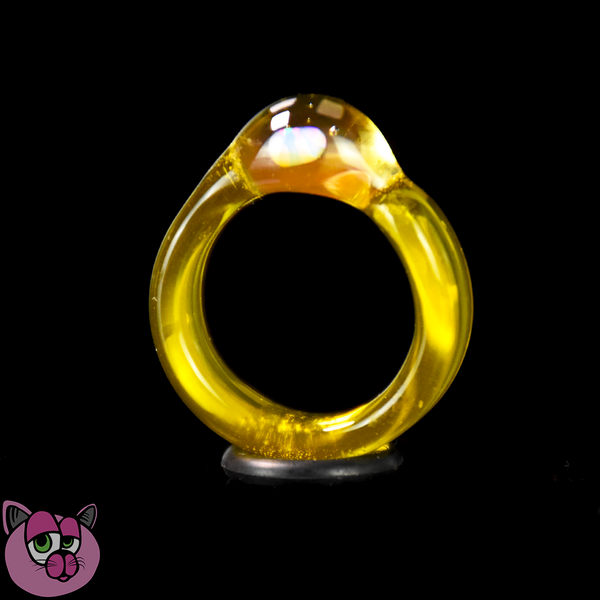 Busha Glass Ring with Opal - Size 7.75
