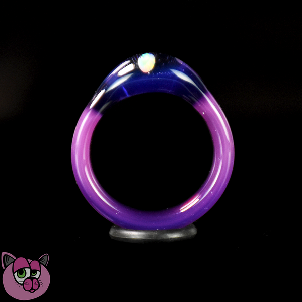 Busha Glass Ring with Opal - Size 9.75