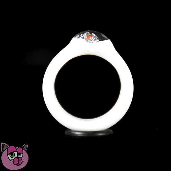 Busha Glass Ring with Opal - Size 9