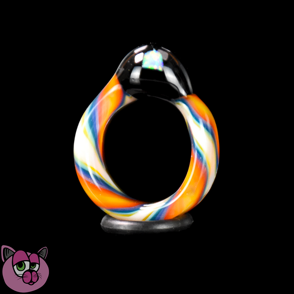 Busha Glass Ring with Opal - Size 5