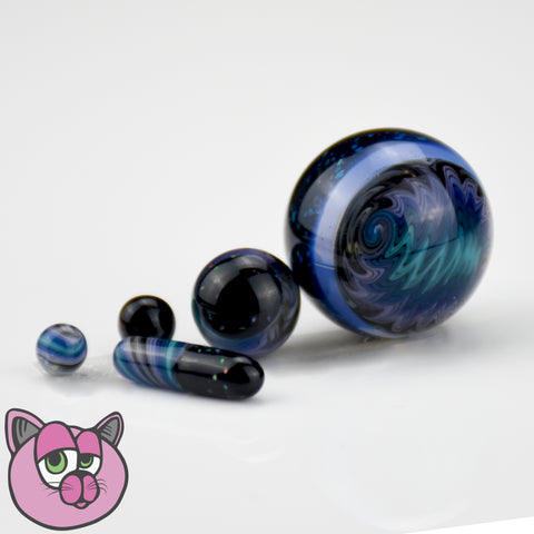 Cajun Glass Designs Slurper Set - Blue Crushed Opal