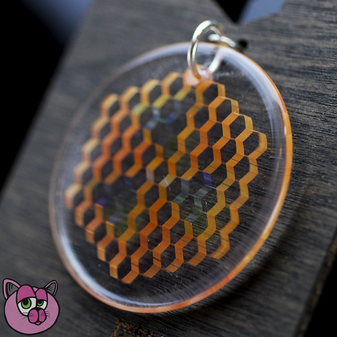 Teurfs Honeycomb Coin Pendant