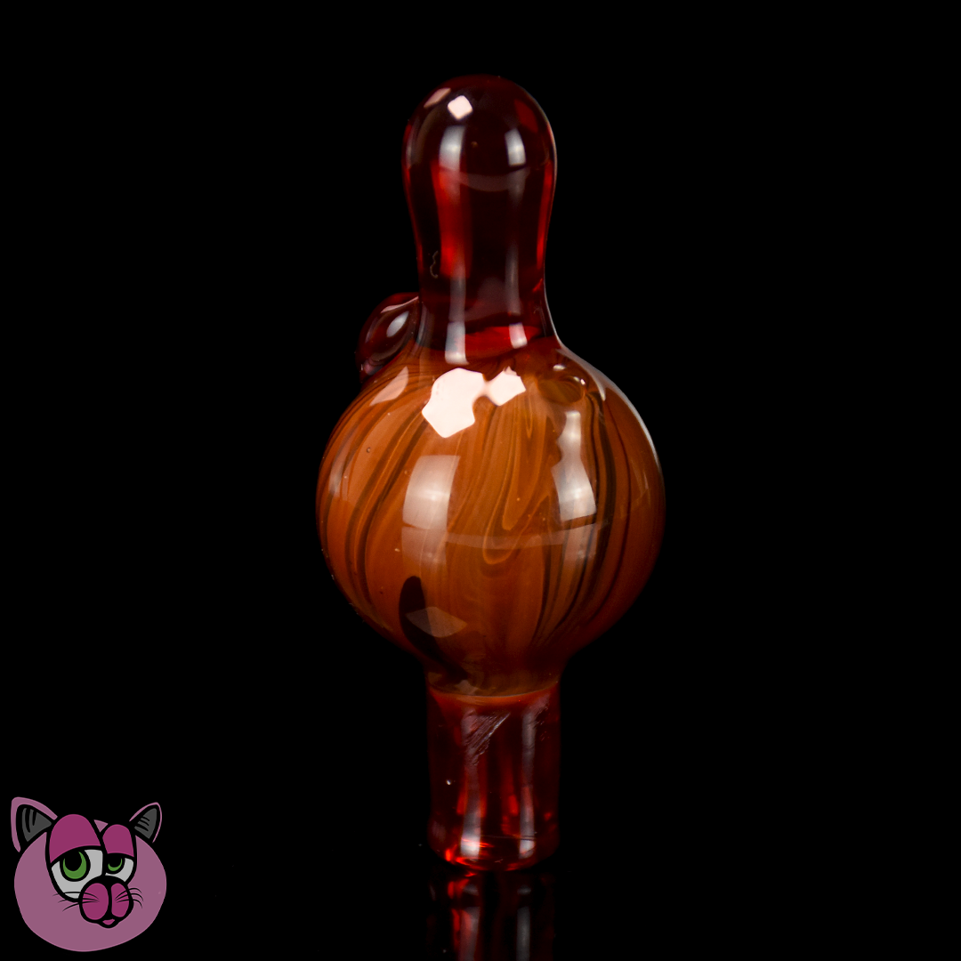 Leary Glass Woodgrain Bubble Cap - Pomegranate