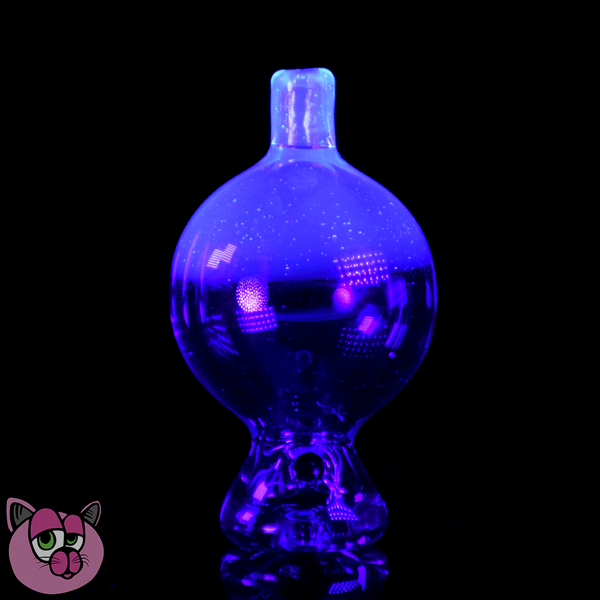 Black Drink Glass Bubble Cap - Light Cobalt / Blue V (UV)