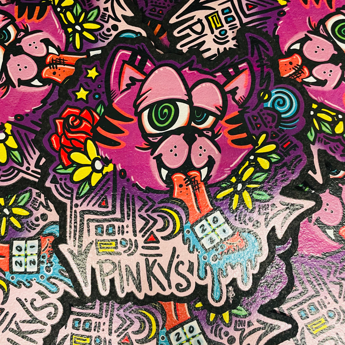 Brittney Monster x Pinky's “Trippy Kitty” Mood Mat 2021 – Pinky's Online